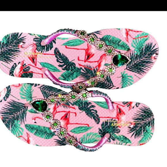 Tropical Flamingo Hawaiian Print Canvas Shoes